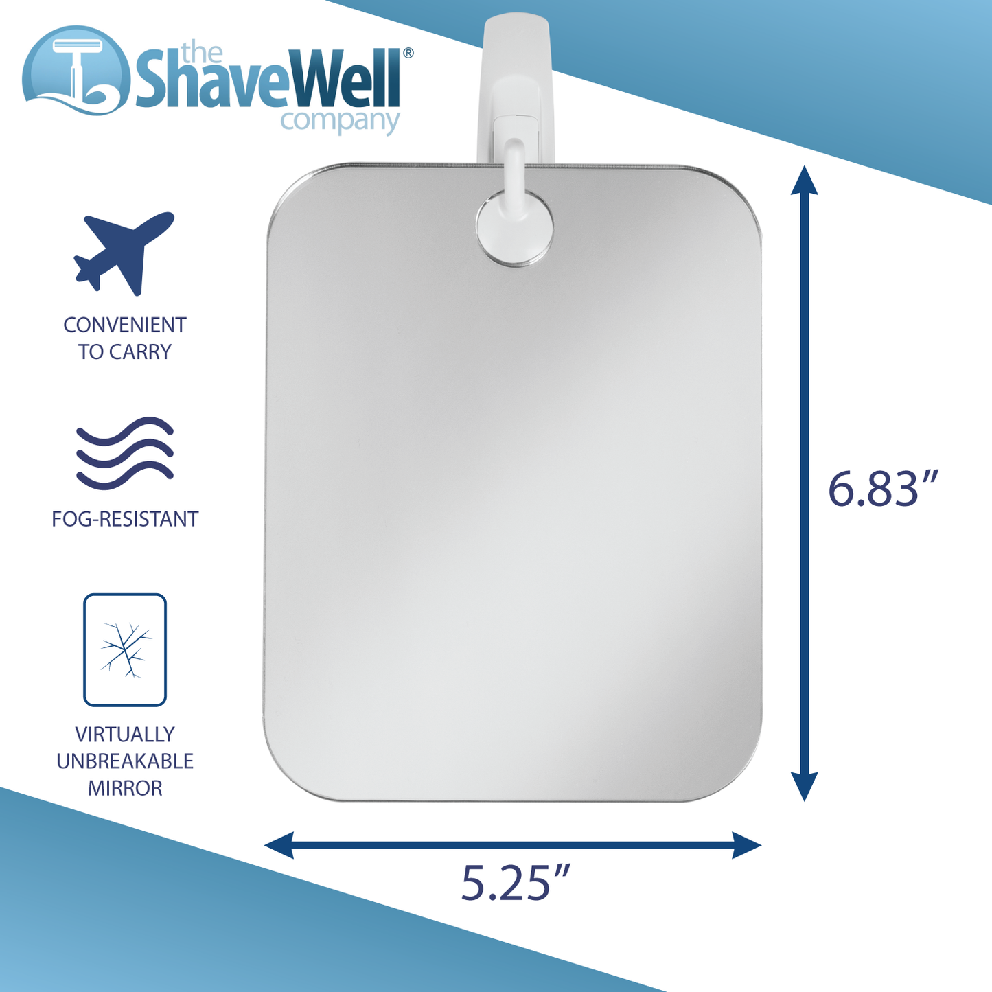 Shave Well Deluxe Anti-Fog Shower Mirror