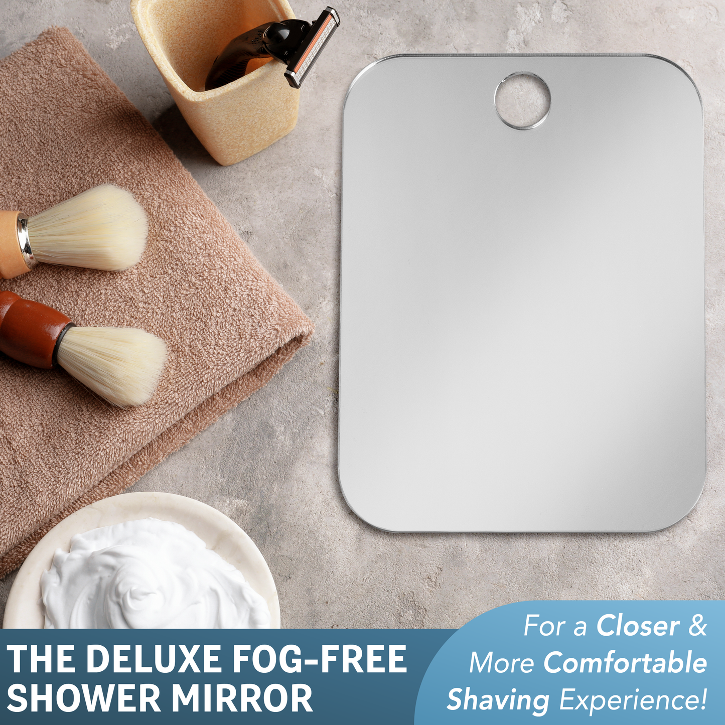 Shave Well Deluxe Anti-Fog Shower Mirror