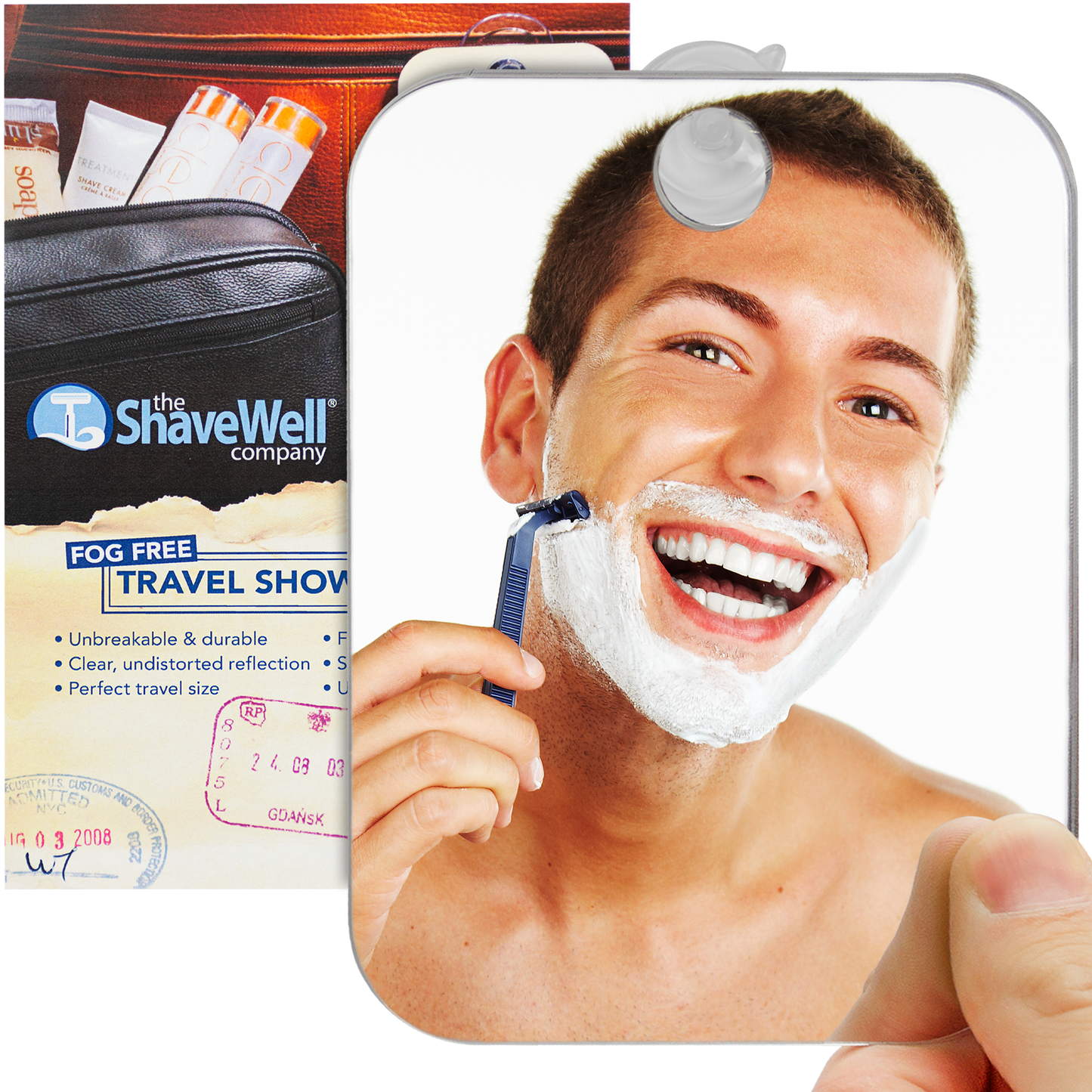 Shave Well Company Fog-Free Travel Mirror for Shaving