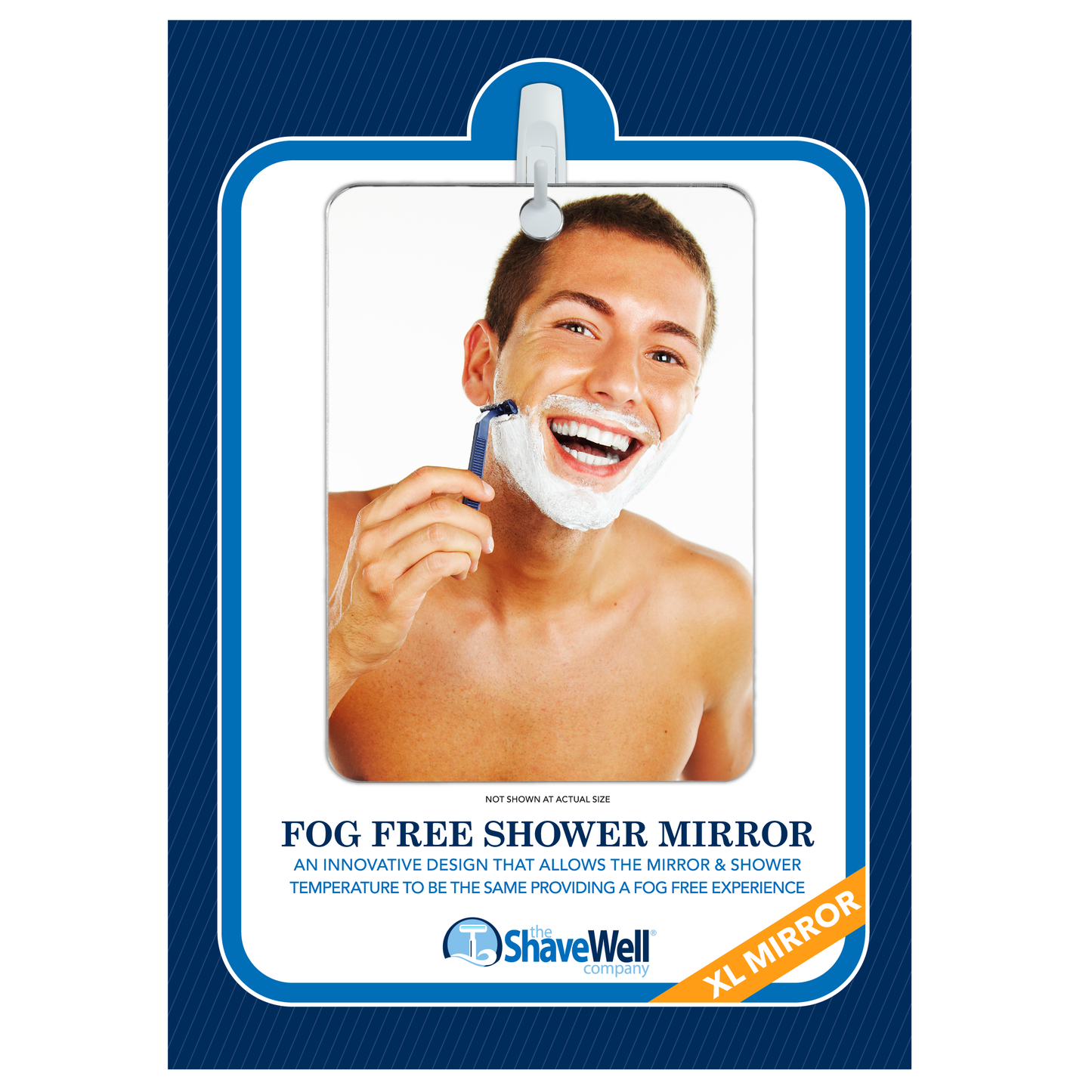 Shave Well Anti-Fog XL Shower Mirror - Fogless Bathroom Shaving Mirror