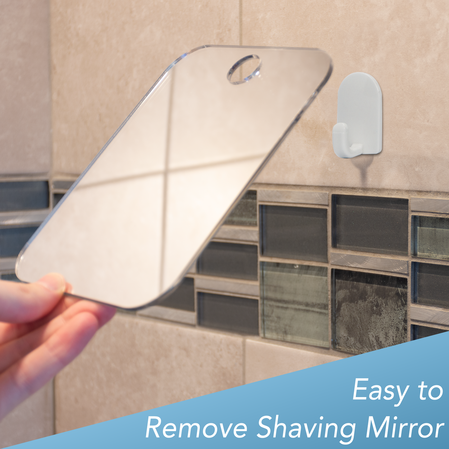 Shave Well Anti-Fog Shower Mirror - Fogless Bathroom Shaving Mirror